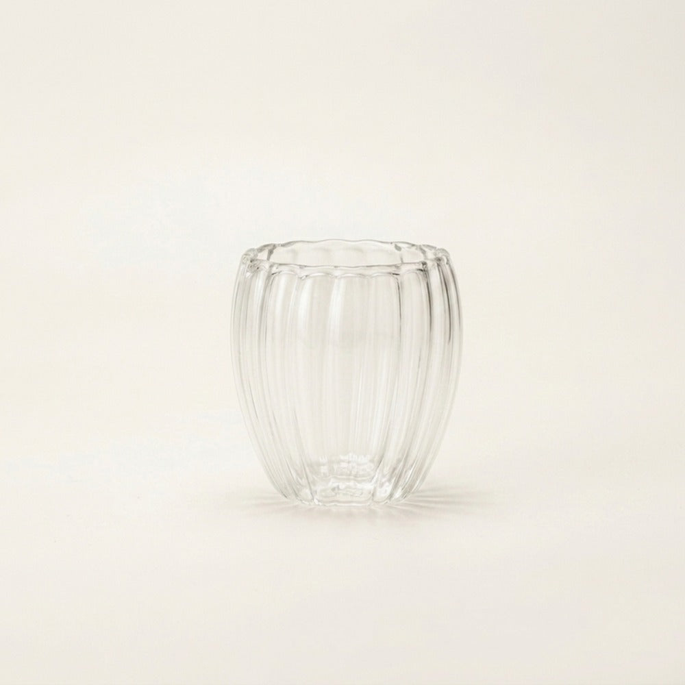 Striped Double Wall Glass Cup