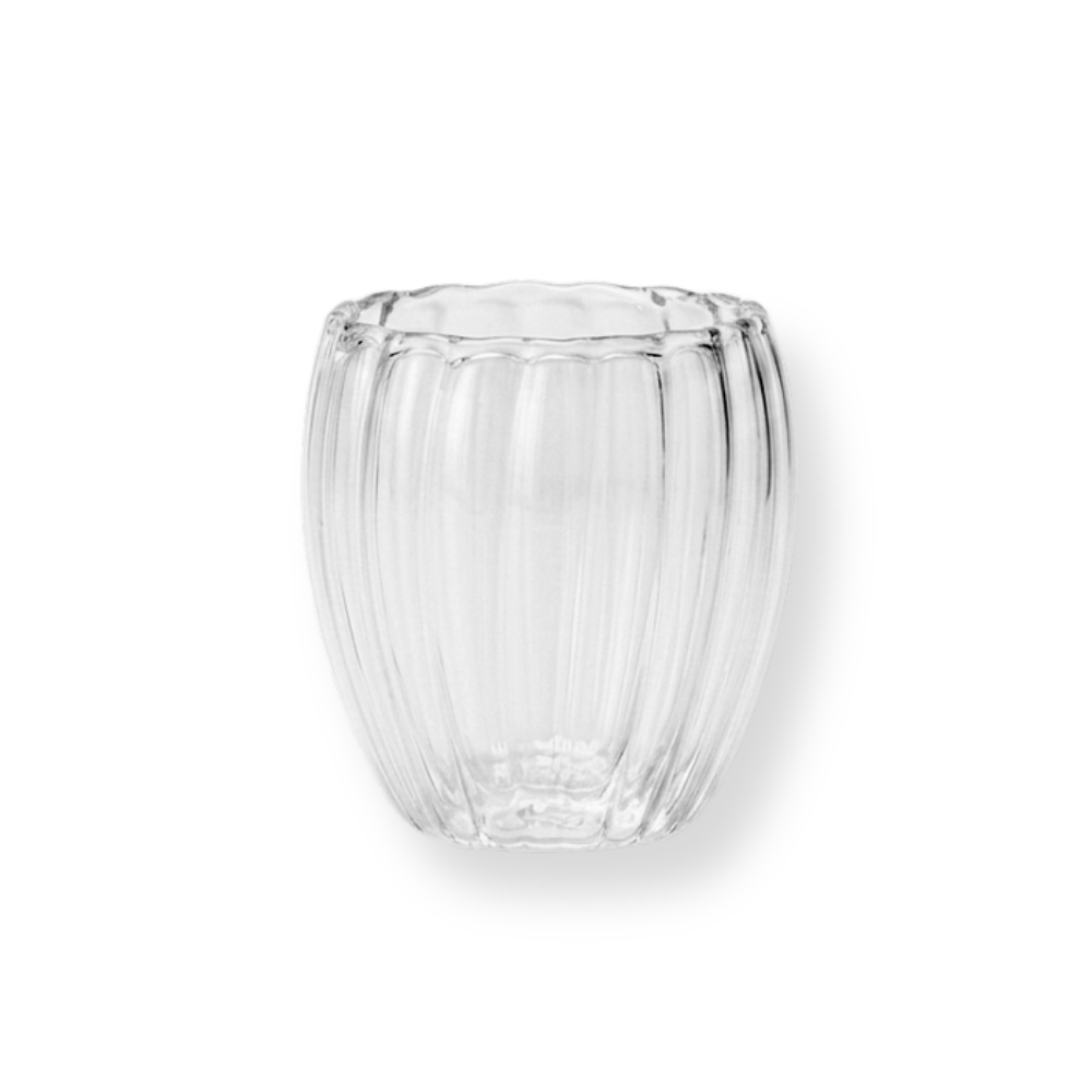 Striped Double Wall Glass Cup