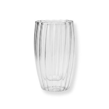 Striped Double Wall Glass Cup