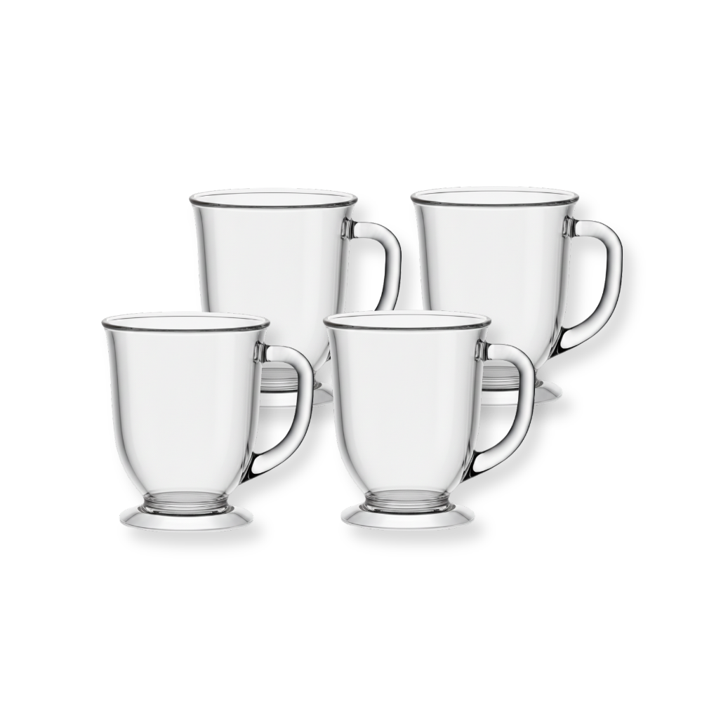 Large Glass Coffee Mug Set