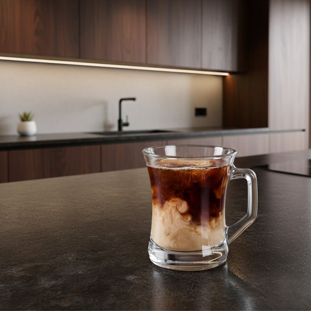 Curved Glass Mug Set