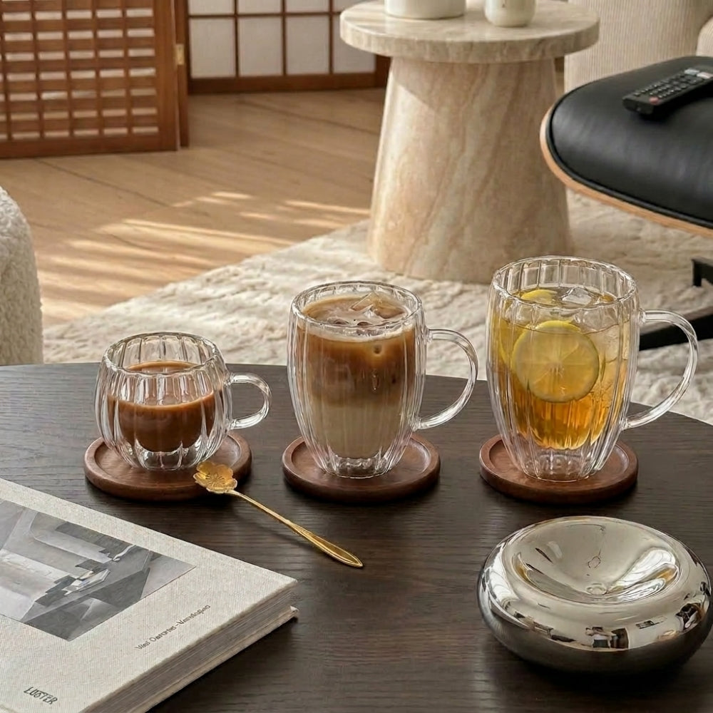 Stripe Walled Glass Cup