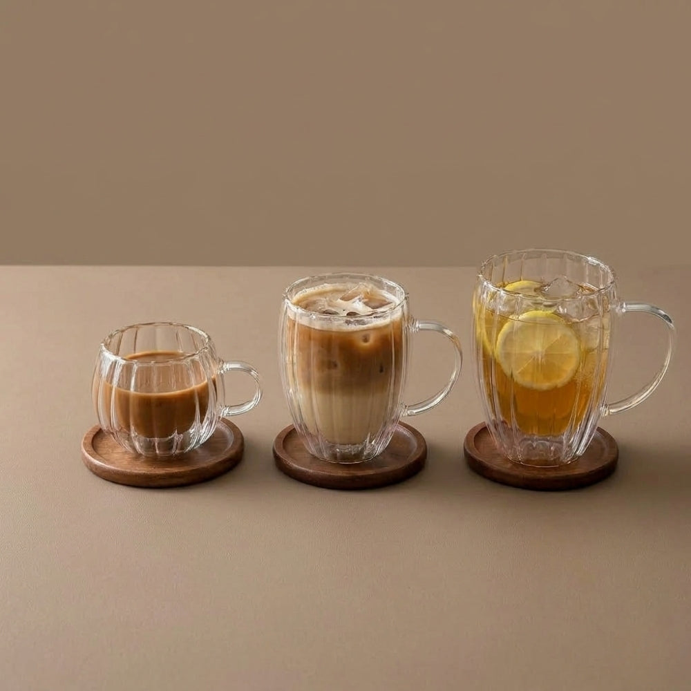 Stripe Walled Glass Cup