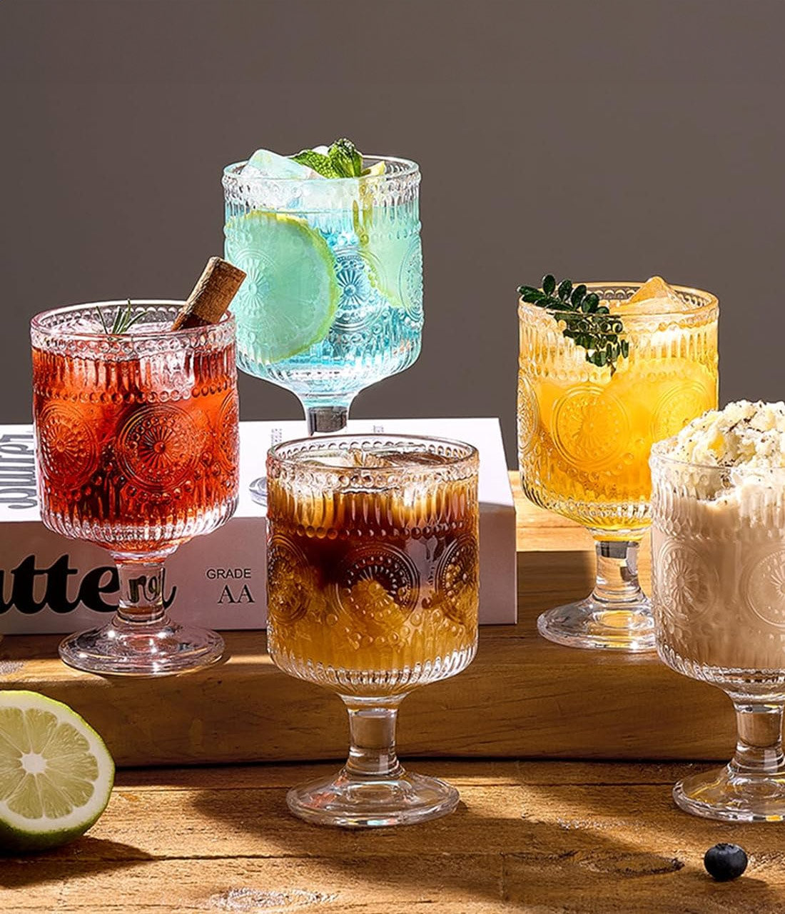 Vintage Goblet Glass Set