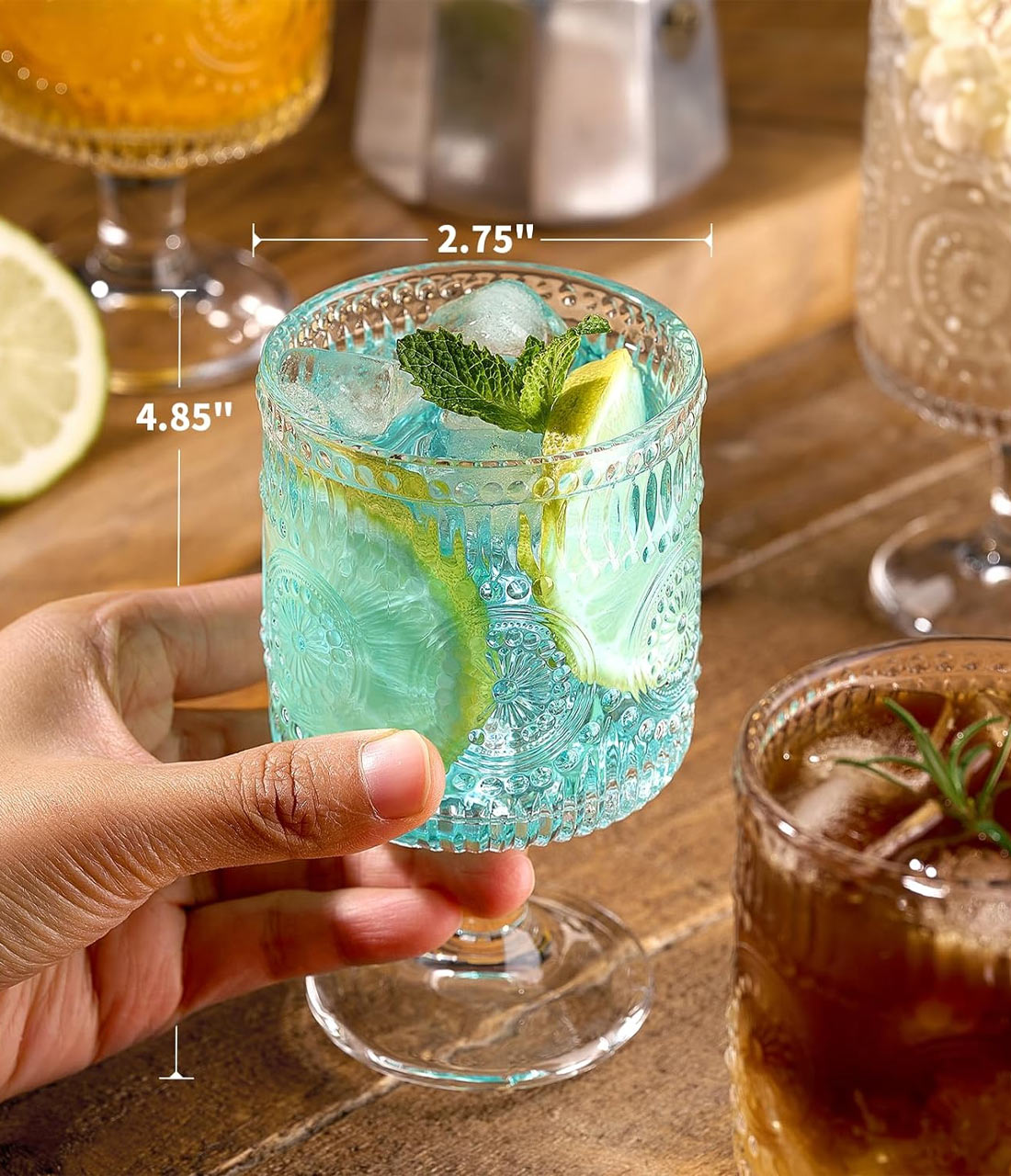 Vintage Goblet Glass Set