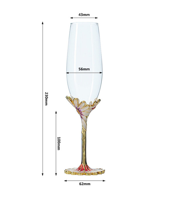 Enamel Flower Champagne Glass Sey