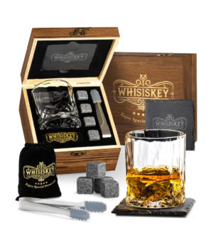 9pc Whisky Glass & Accessories Gift Set