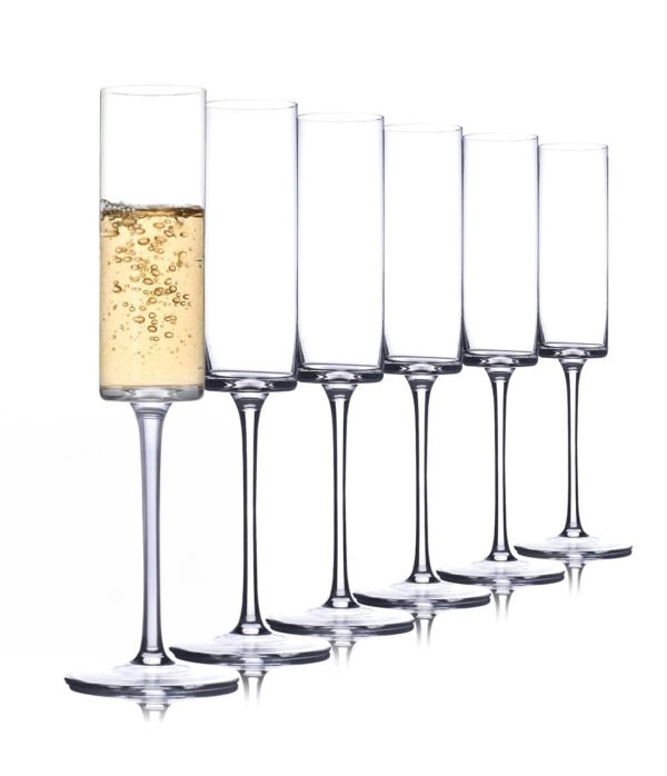 Tall Crystal Champagne Glass Set