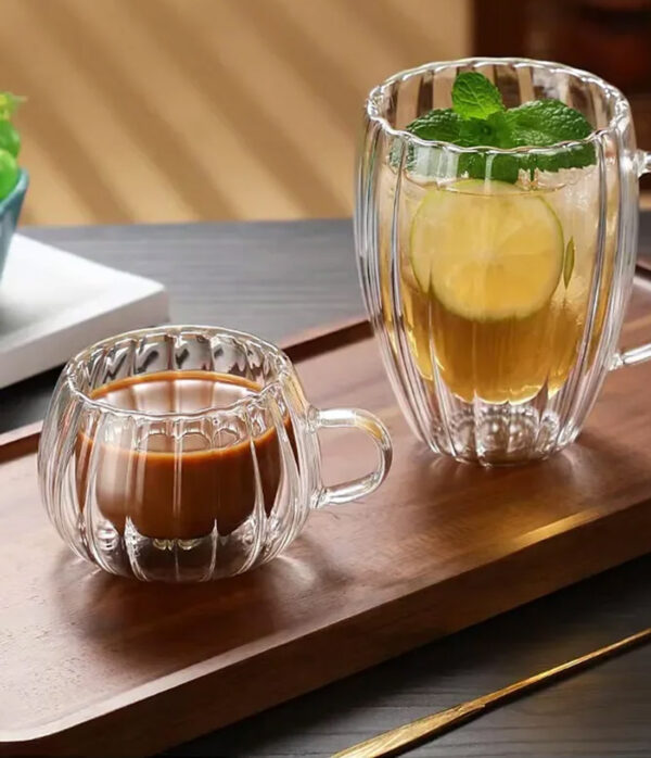 Stripe Walled Glass Cup