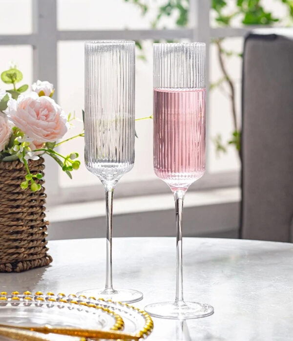 Striped Champagne Flute Set