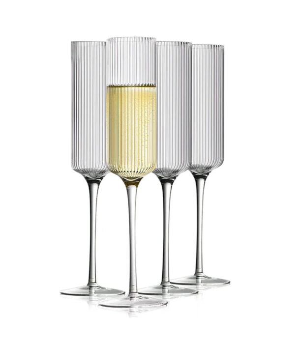 Striped Champagne Flute Set