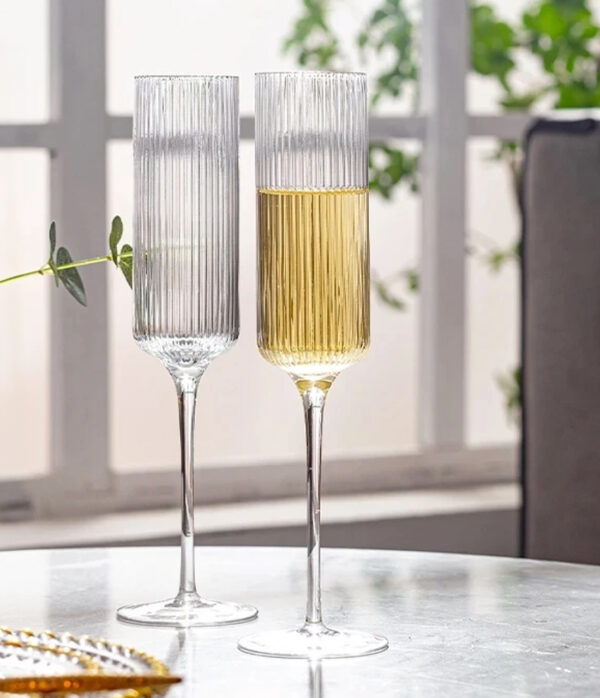 Striped Champagne Flute Set