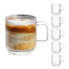 Vertical Stripe Glass Coffee Cup