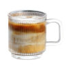 Vertical Stripe Glass Coffee Cup