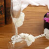 White Rose Champagne Glass Set